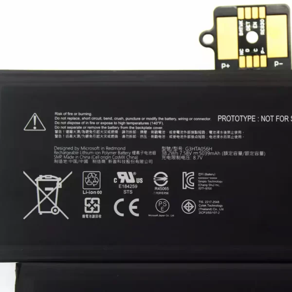 노트북 배터리 G3HTA056H,Microsoft Surface Pro X 1876 - 이미지 3