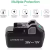 36V/18V 4.0Ah 대체 배터리 호환 가능 Metabo BSL36A18 BSL36B18 371751M 372121M WH36DBGM WH36DC KC18DBFL2QF KC18DDX DH36DPAQ4 - 이미지 3