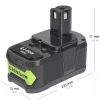 18V 3.0Ah 대체 배터리 호환 가능 Ryobi CCC-1801M,CCC-180L,CCD-1801,CCG-1801M,CCG-180L,CCS-1801/DM,CCS-1801/LM,CCS-1801D,CCS-1801LM,CCW-180L - 이미지 3