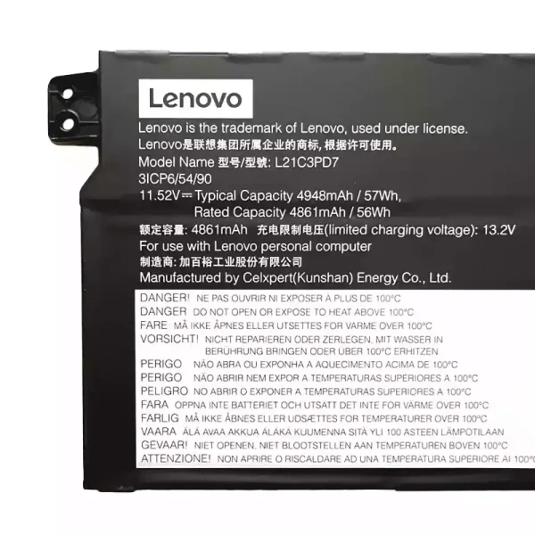 노트북 배터리 [레노버] LENOVO L21C3PD7 L21M3PD7 - 이미지 3