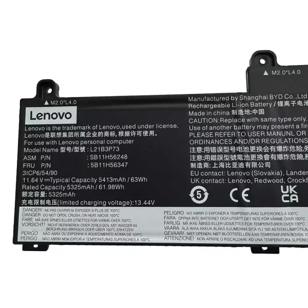 노트북 배터리 [레노버] LENOVO L21B3P73 SB10W52010 5B10W51909 - 이미지 3