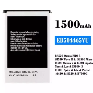 정품 배터리 EB504465VU 스마트폰 [삼성전자]SAMSUNG B6520 Omnia PRO 5/S8530 Wave /S8500 Wave 2