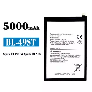 정품 배터리 BL-49ST 스마트폰 Tecno Spark 10 pro / Spark 10 NFC