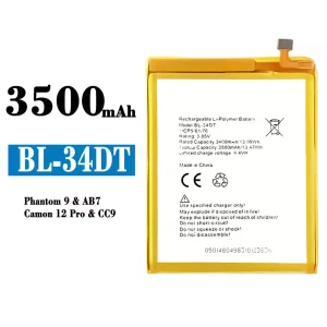 정품 배터리 BL-34DT 스마트폰 Tecno Phantom 9/ Camon 12 Pro