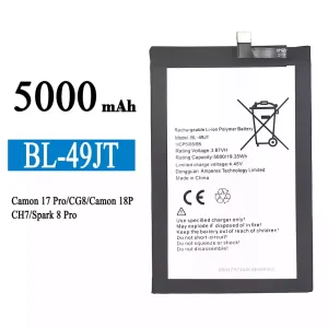 정품 배터리 BL-49JT 스마트폰 Tecno Camon 17 Pro / Camon 18P / Spark 8 Pro