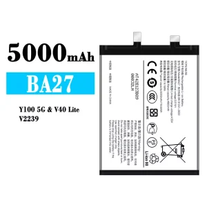 정품 배터리 BA27 스마트폰 VIVO Y100 5G/V40 Lite