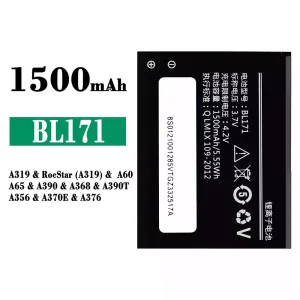 정품 배터리 BL171 스마트폰 Lenovo A319 / RocStar (A319) / A60 / A65 / A390 / A368 / A390T / A356 / A370E / A376