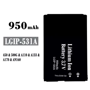 정품 배터리 LGIP-531A 스마트폰 LG 450/500G/A110/A133/A170/AN160