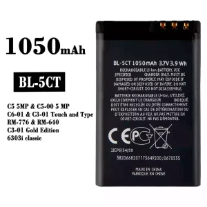 정품 배터리 BL-5CT 스마트폰 Nokia C3-01 C6-01 C5-00 / 6303 6730c