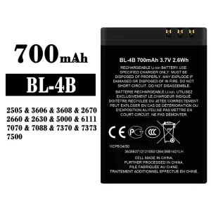정품 배터리 BL-4B 스마트폰 Nokia 2505 / 3606 / 3608 / 2670 / 2660 / 2630 / 5000 / 6111 / 7070 / 7088 / 7370 / 7373 / 7500