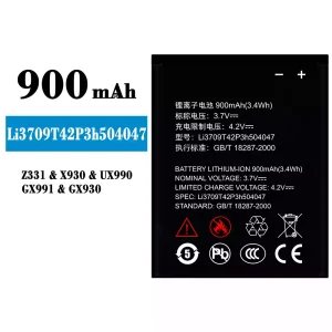 정품 배터리 Li3709T42P3h504047 스마트폰 ZTE Z331/X930/UX990/GX991/GX930