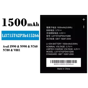 정품 배터리 Li3715T42P3h415266 스마트폰 ZTE Avail Z990/N990/N760/N780/V881
